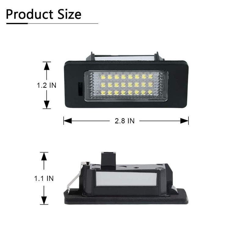 Gempro ضوء لوحة الترخيص من جيمبرو، 2 قطعة مصباح لوحة الترخيص LED لمجموعة أودي A1 A4 A5 A6 A7 S5 Q5 RS5 TT TTRS، يعمل بواسطة 24 مصباح LED أبيض زينون - Image 4